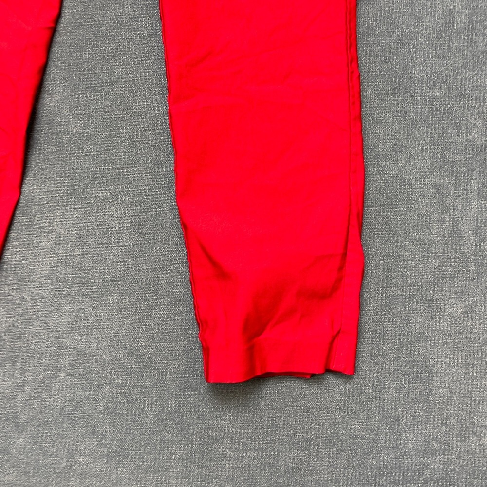 Tribal Ankle Pants Womens 6 Red Flat Front Tapered Leg Elastic Waist Mid Rise - Picture 3 of 15